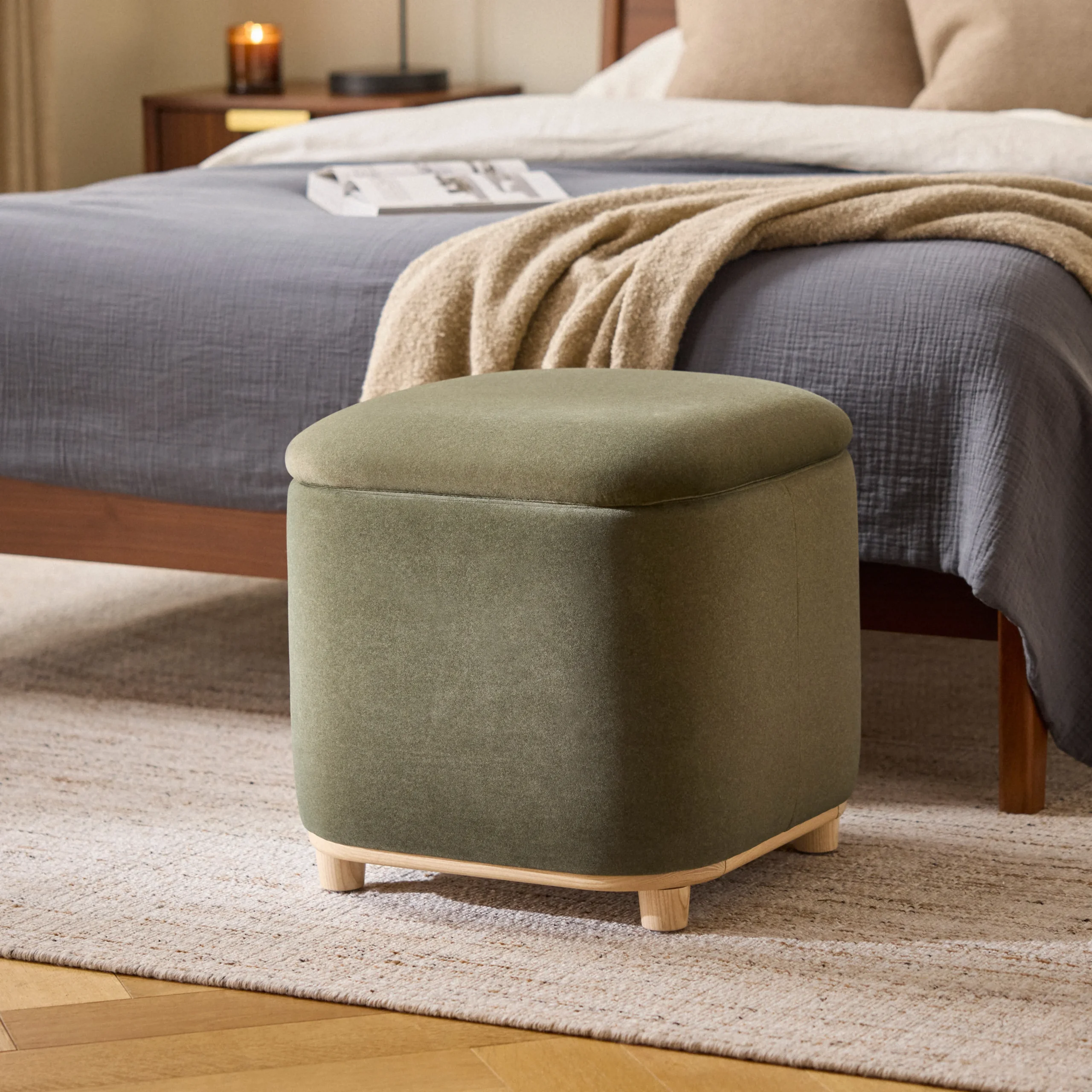 Maribo 19_ Storage Ottoman - Felted Green - Image 2