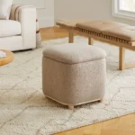 Maribo 19_ Storage Ottoman - Sandstone Wool Bouclé