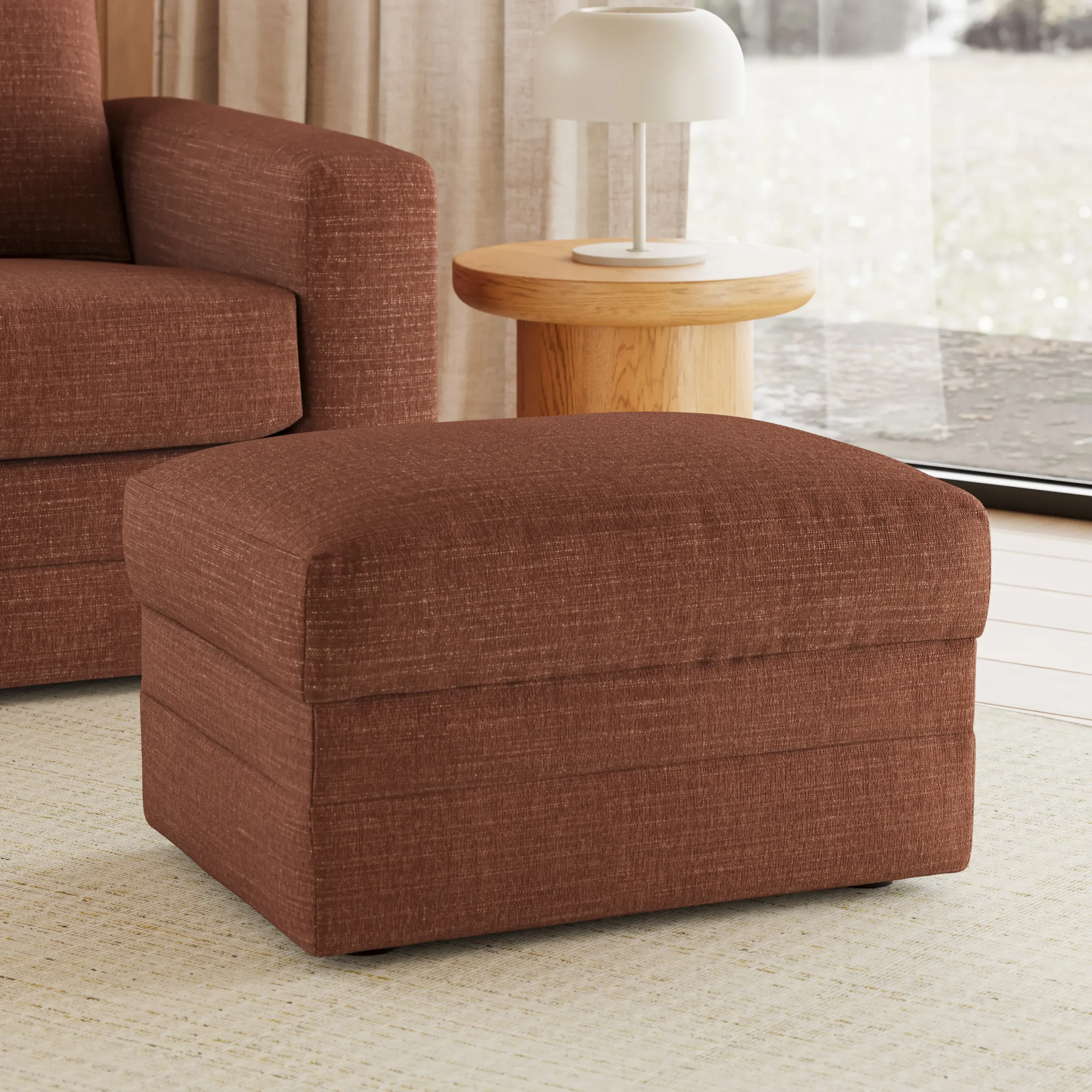 Riley 28_ Ottoman - Napa Rust