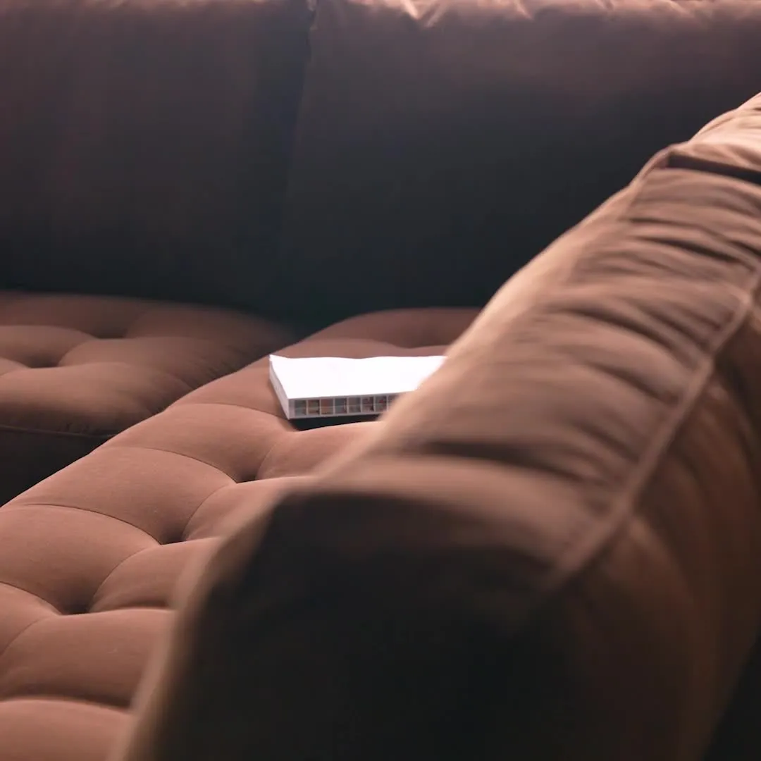 Sven 107_ Tufted Velvet Corner Sectional - Plush Pacific Brown - Image 2
