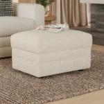 Riley 28_ Ottoman - Ivory Wool Bouclé