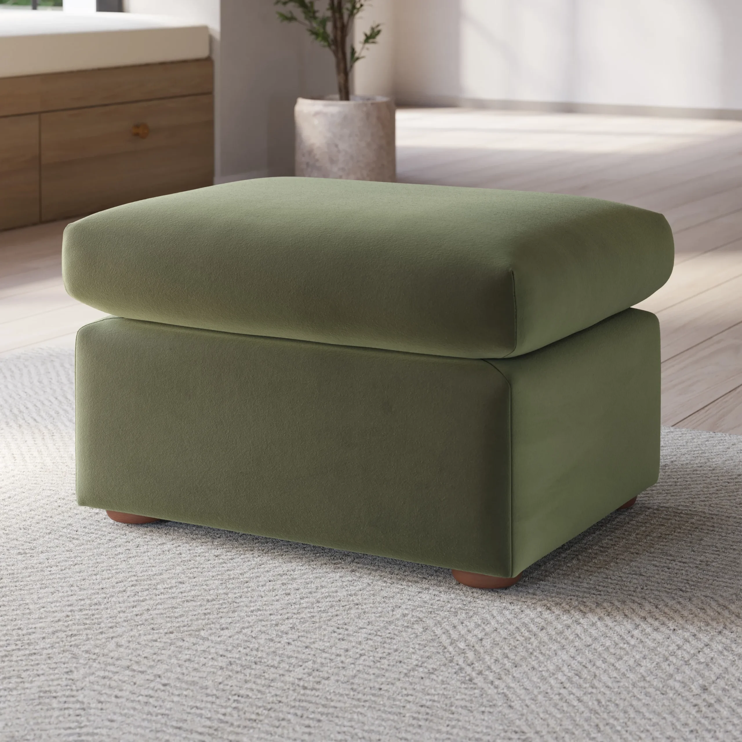 Marina 28.5_ Velvet Ottoman - Hale Fir Green - Image 2
