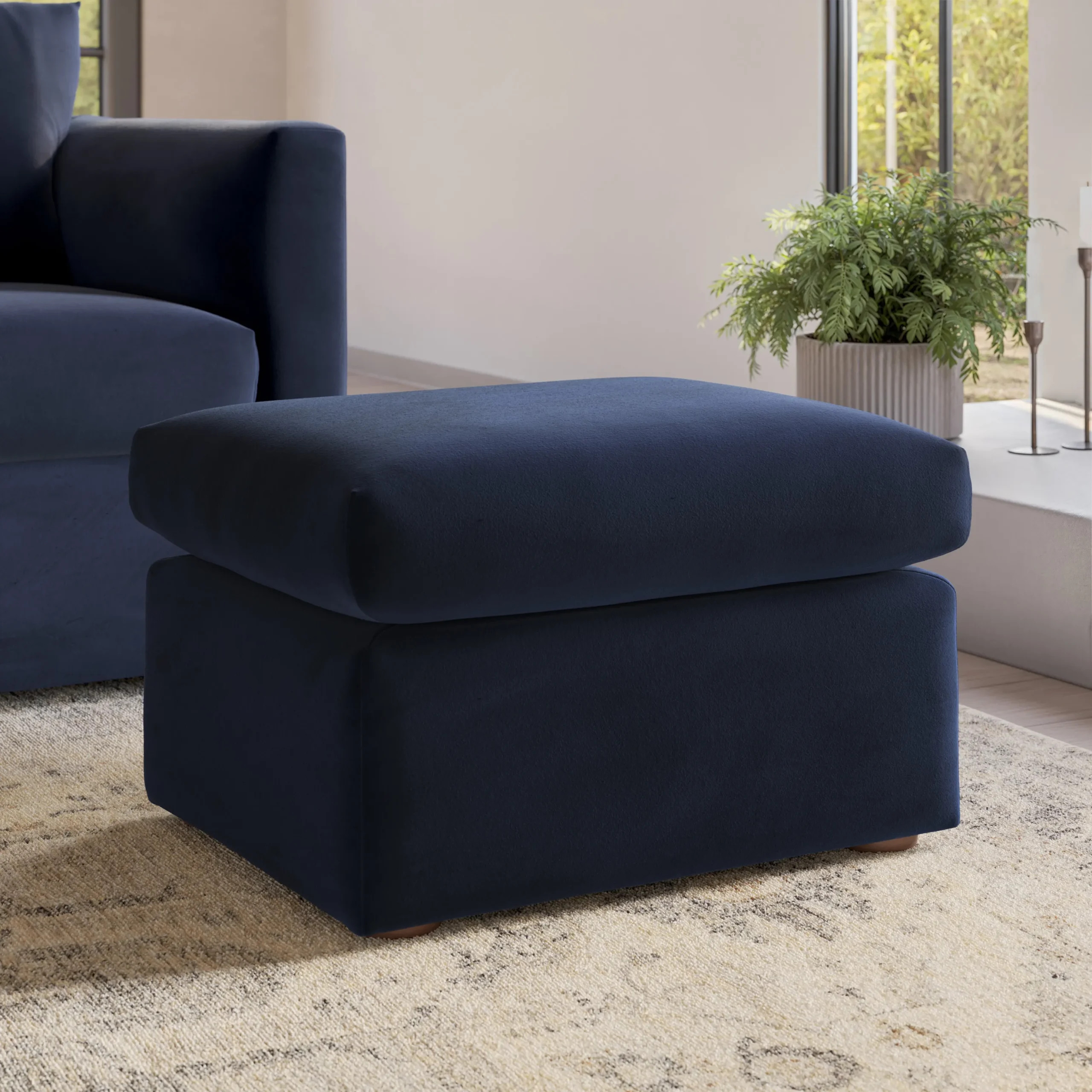 Marina 28.5_ Velvet Ottoman - Hale Ink