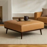 Rhett 38.5_ Leather Ottoman - Charme Tan