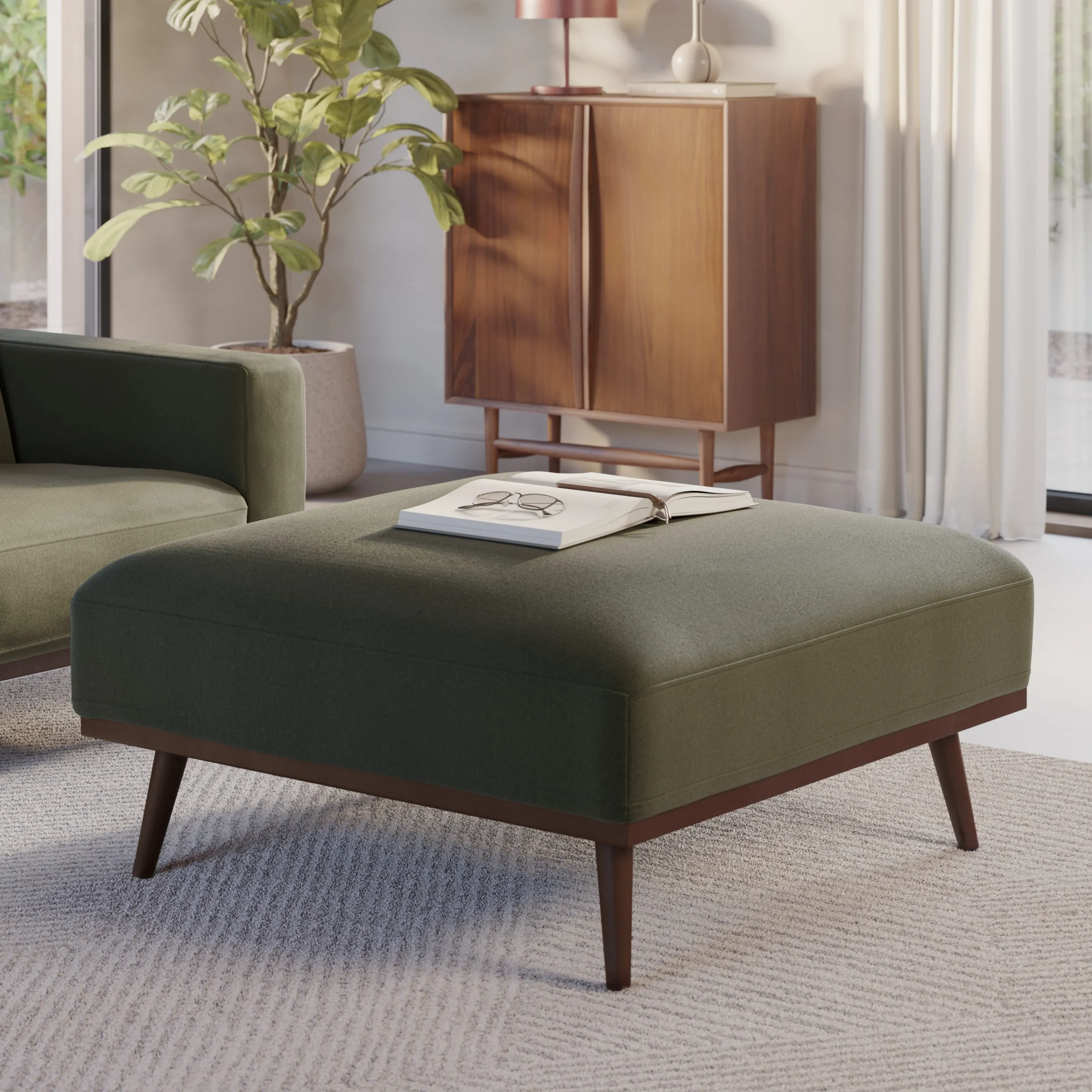 Rhett 38.5_ Ottoman - Felted Green - Image 2