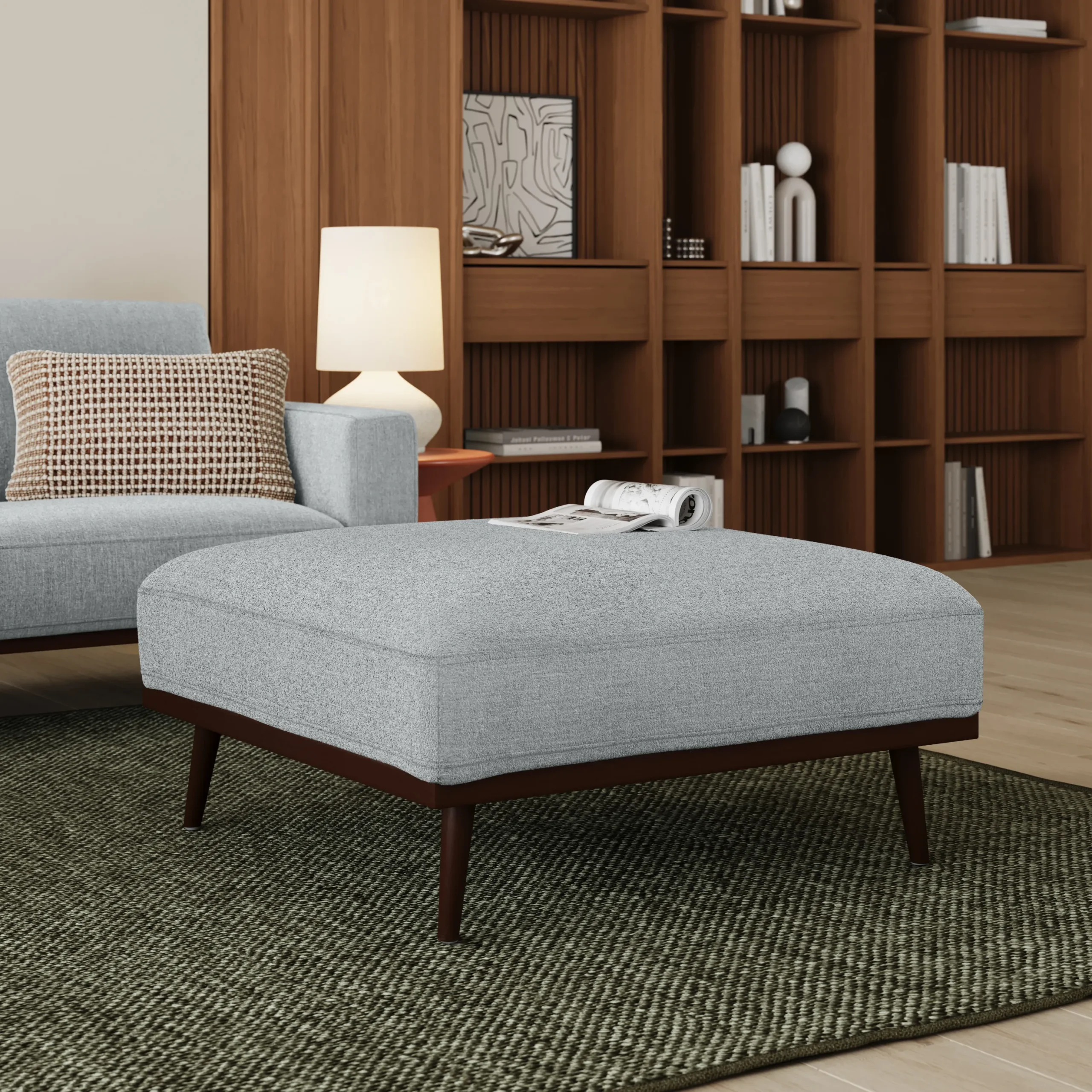 Rhett 38.5_ Ottoman - Harbor Gray - Image 2