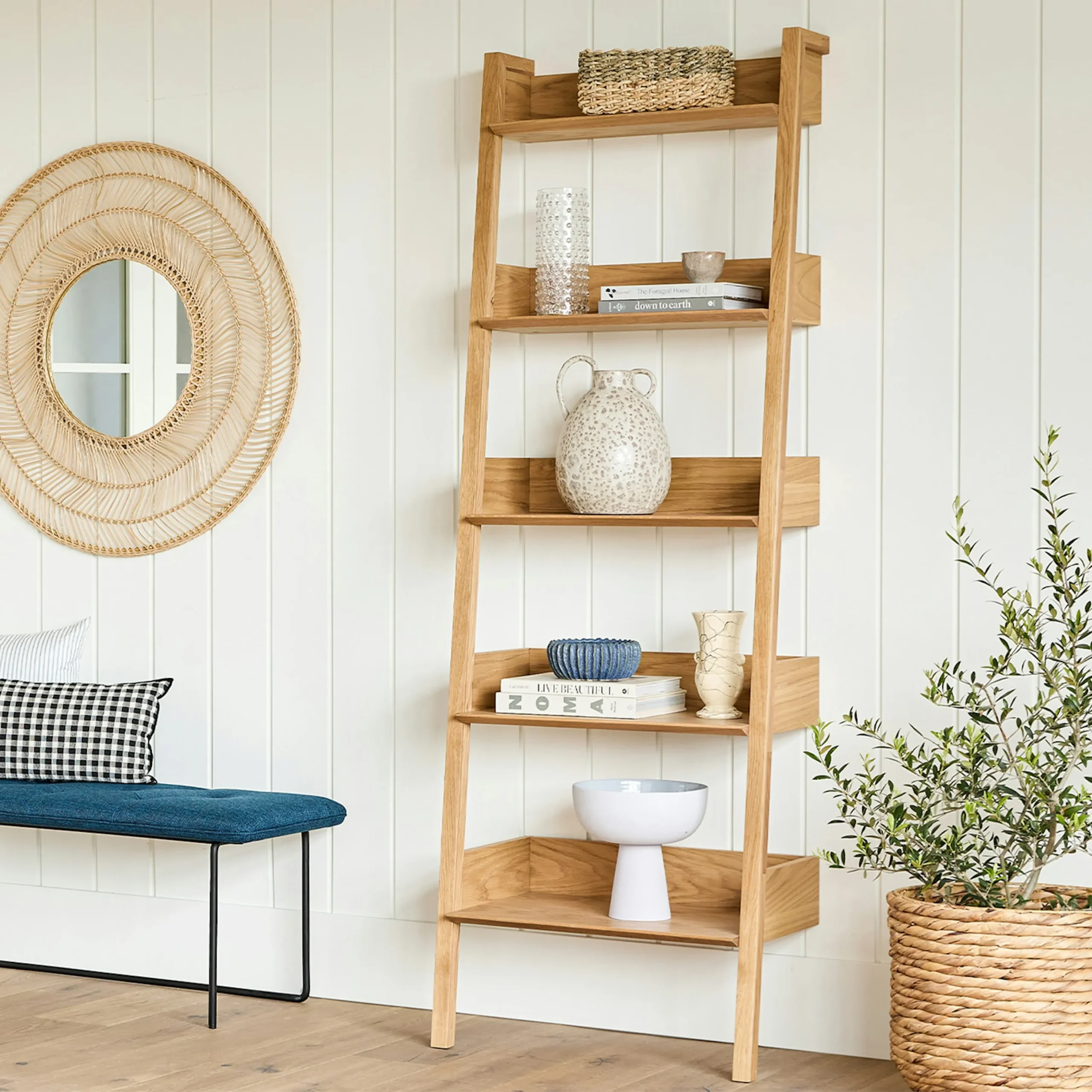 Fantol 26.5_ Shelving Unit, Narrow - Natural Oak - Image 2