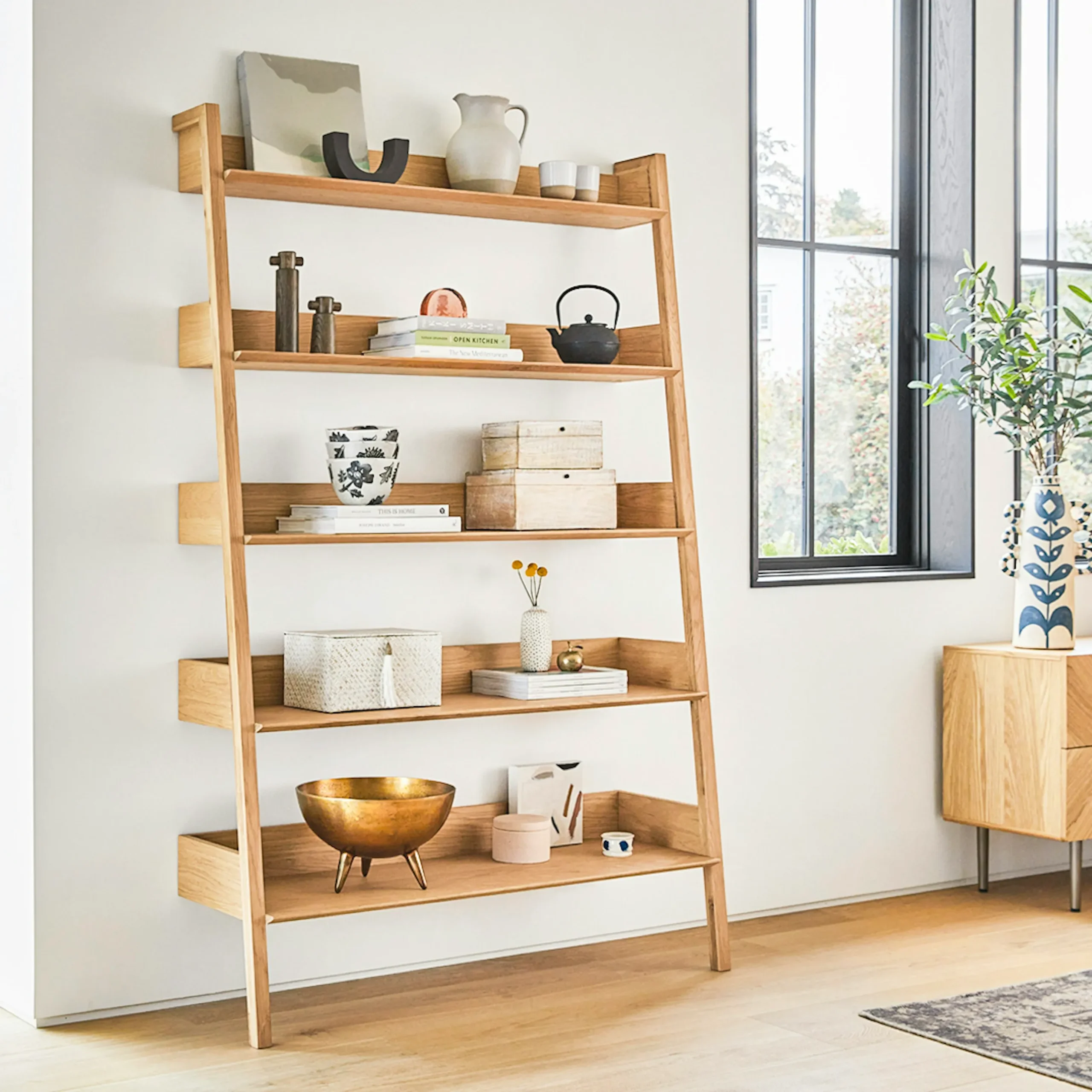 Fantol 51.5_ Shelving Unit, Wide - Natural Oak - Image 2