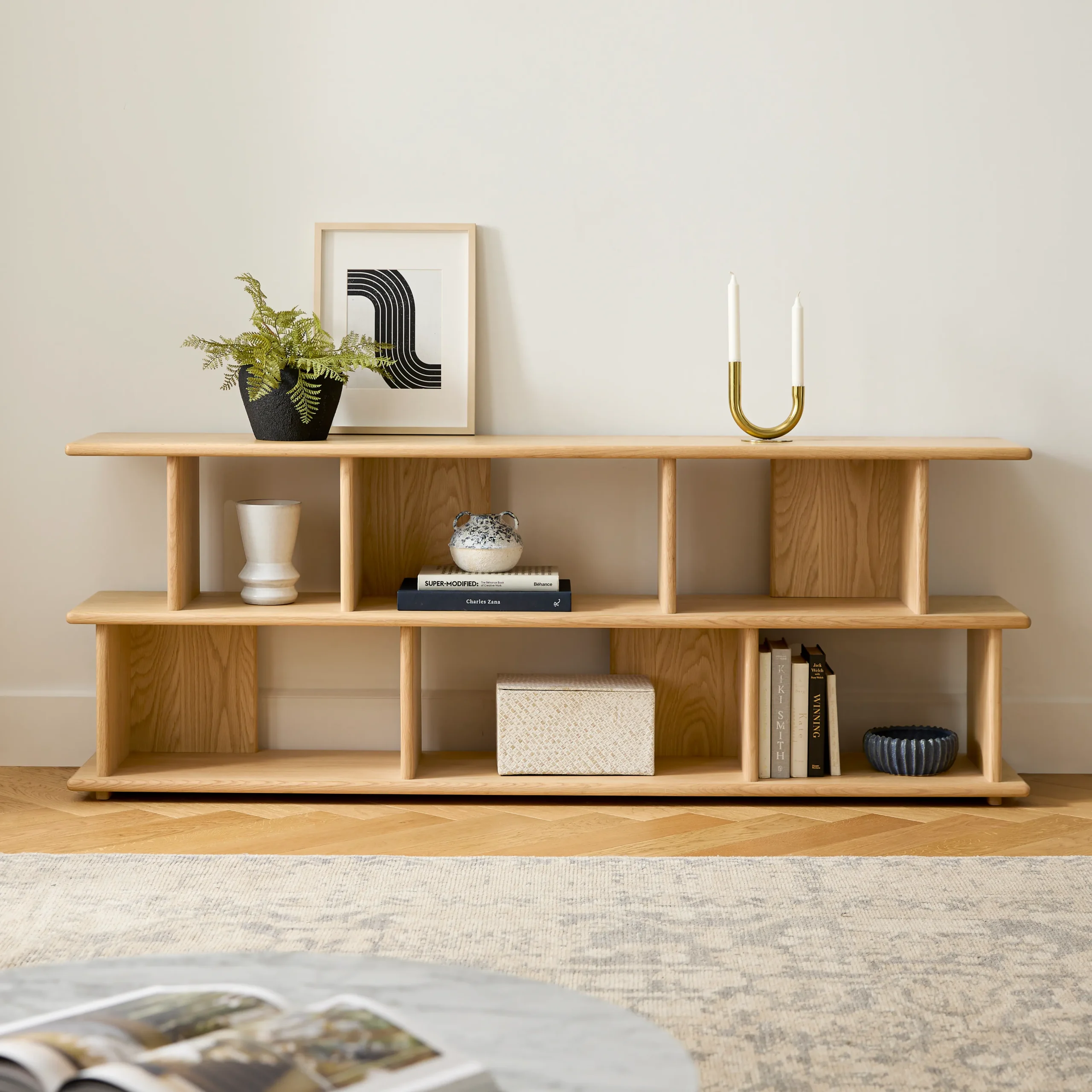 Lafora 72_ Bookcase, Short - Natural Oak