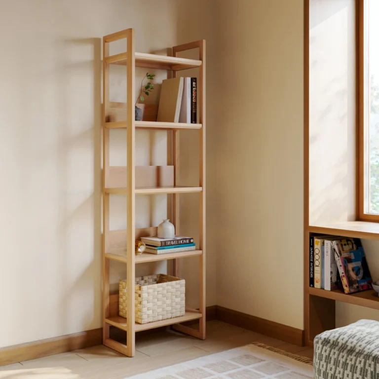 Lilya 23_ Shelving Unit, Narrow - White Oak