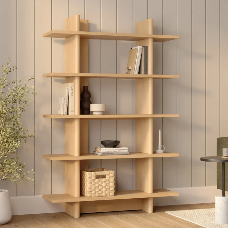 Torme 48_ Bookcase, Tall - White Oak