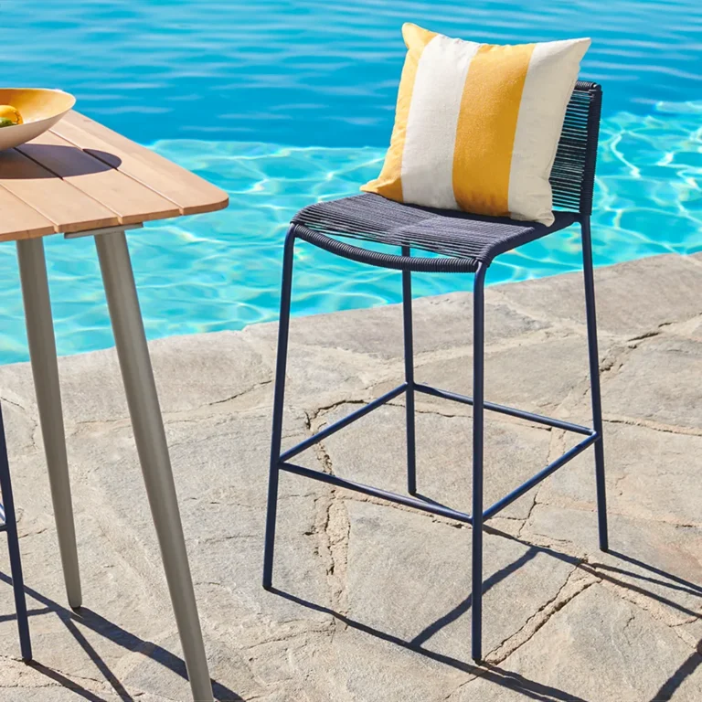 Zina Outdoor Bar Stool - Indigo Blue