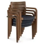 Reyes Outdoor Stackable Dining Armchair - Classic Brown
