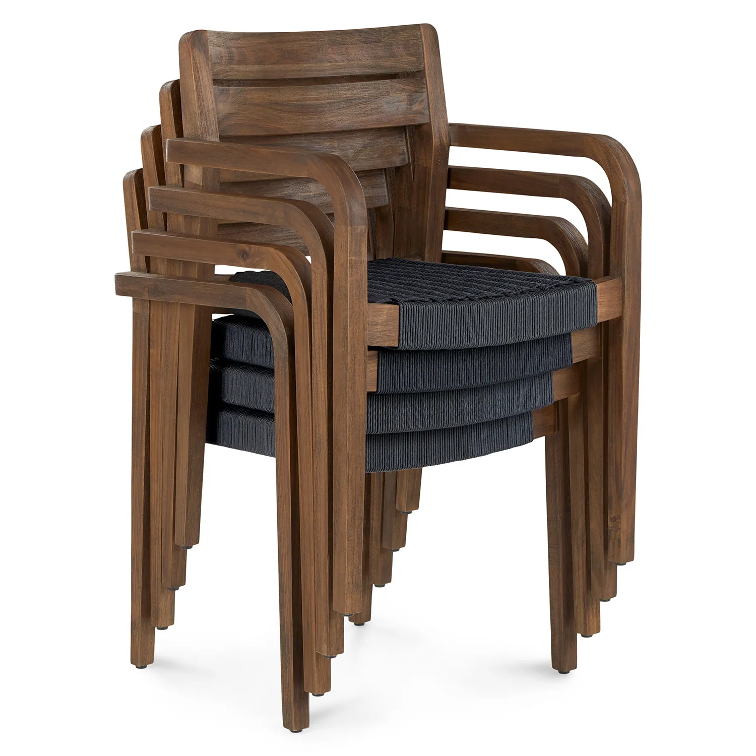 Reyes Outdoor Stackable Dining Armchair - Classic Brown - Image 13