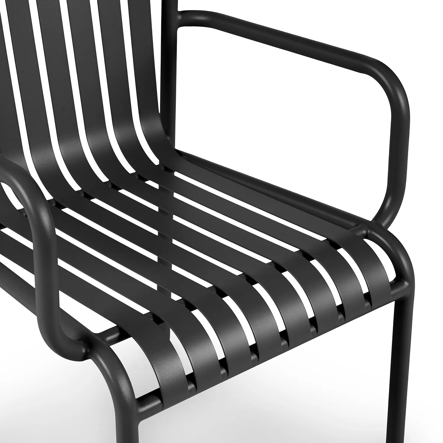 Sarek Outdoor Stackable Dining Armchair - Black - Image 12