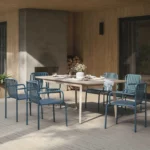 Sarek Outdoor Stackable Dining Armchair - Peacock Blue