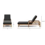 Laholm 78_ Outdoor Chaise Lounge - Dravite Black