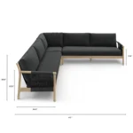 Rosa 110_ Outdoor Corner Sectional - Dravite Black