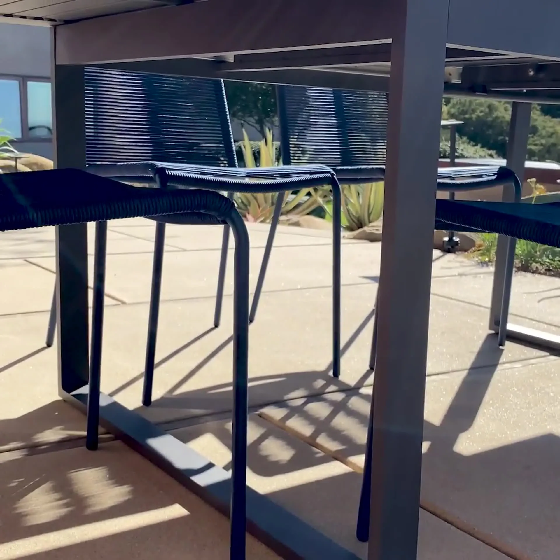 Ofer 56.5_ - 80.5_ Outdoor Extendable Dining Table - Dark Gray - Image 16