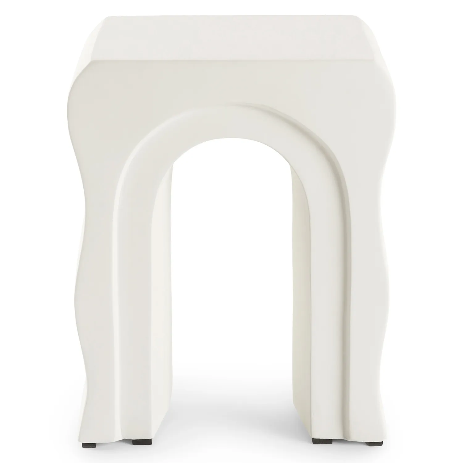 Bixby Outdoor Concrete Side Table - Natural White - Image 10