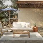 Bixby Outdoor Concrete Side Table - Ochre Brown