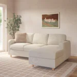 Vati 90.5_ Right Storage Sectional - Natural Oak and Buckler Ivory