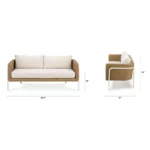 Aby 69.5_ Outdoor Loveseat Set - Dravite Ivory