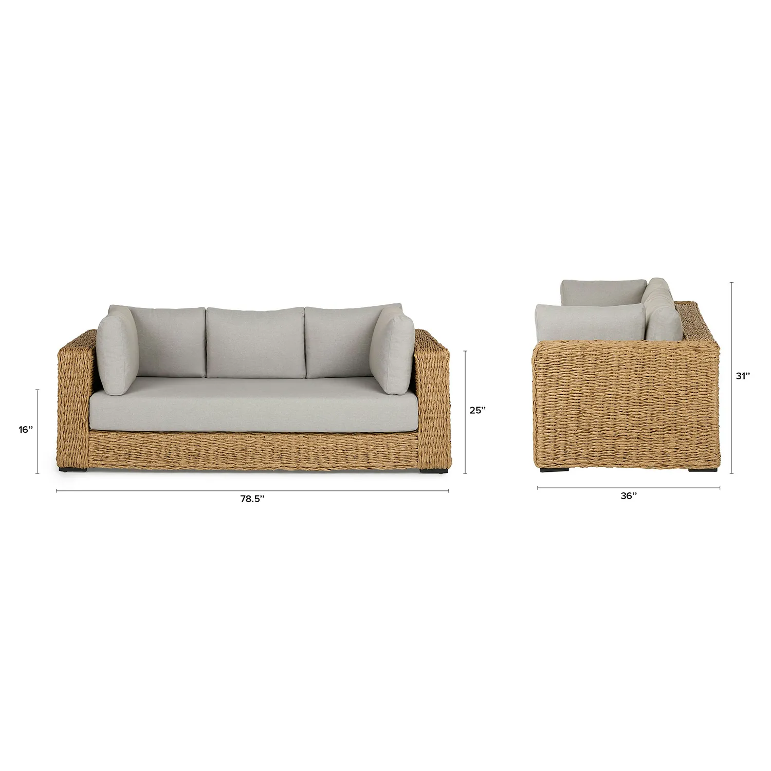 Capra 78.5_ Outdoor Sofa - Beach Sand - Image 2