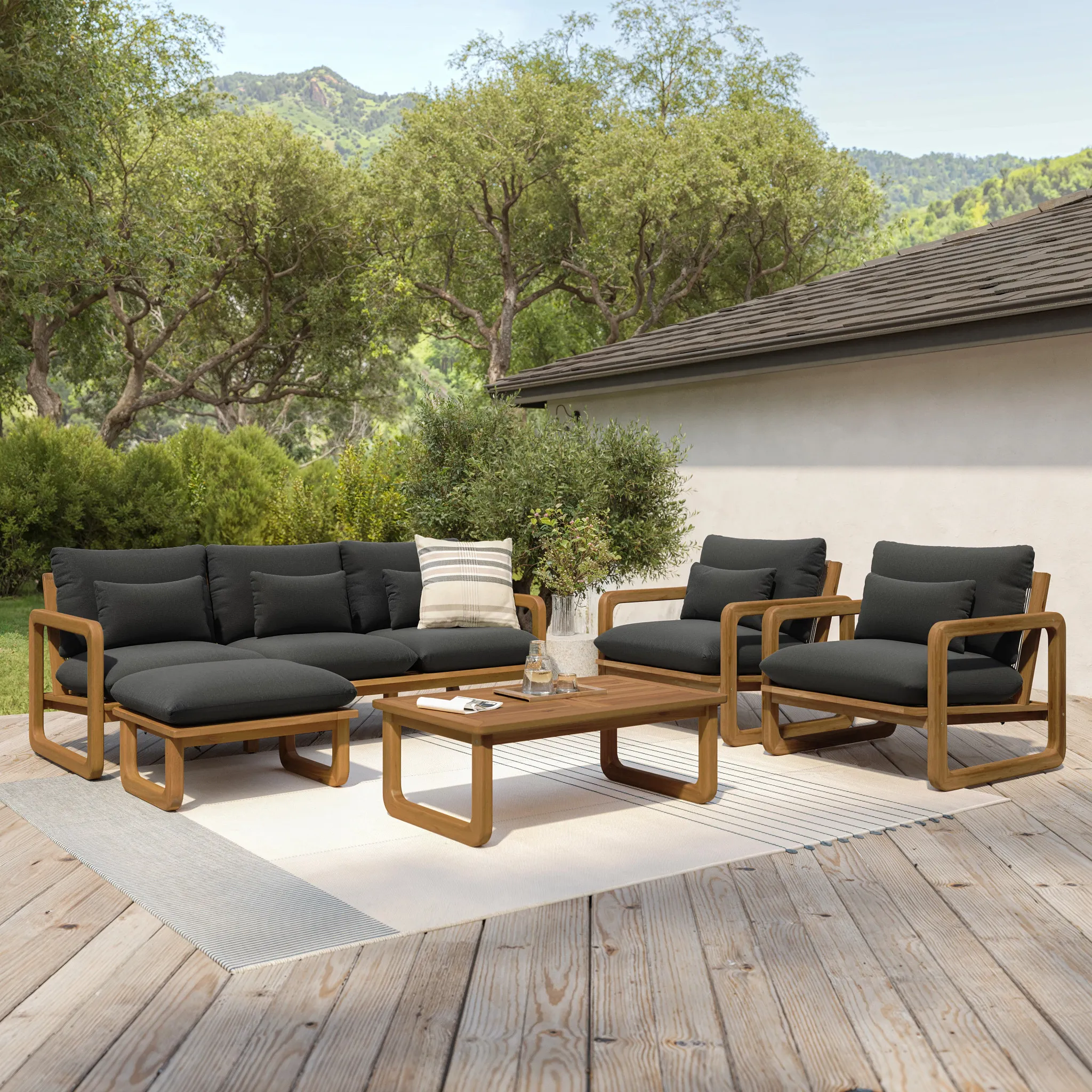 Laholm 29_ Outdoor Ottoman - Dravite Black - Image 9