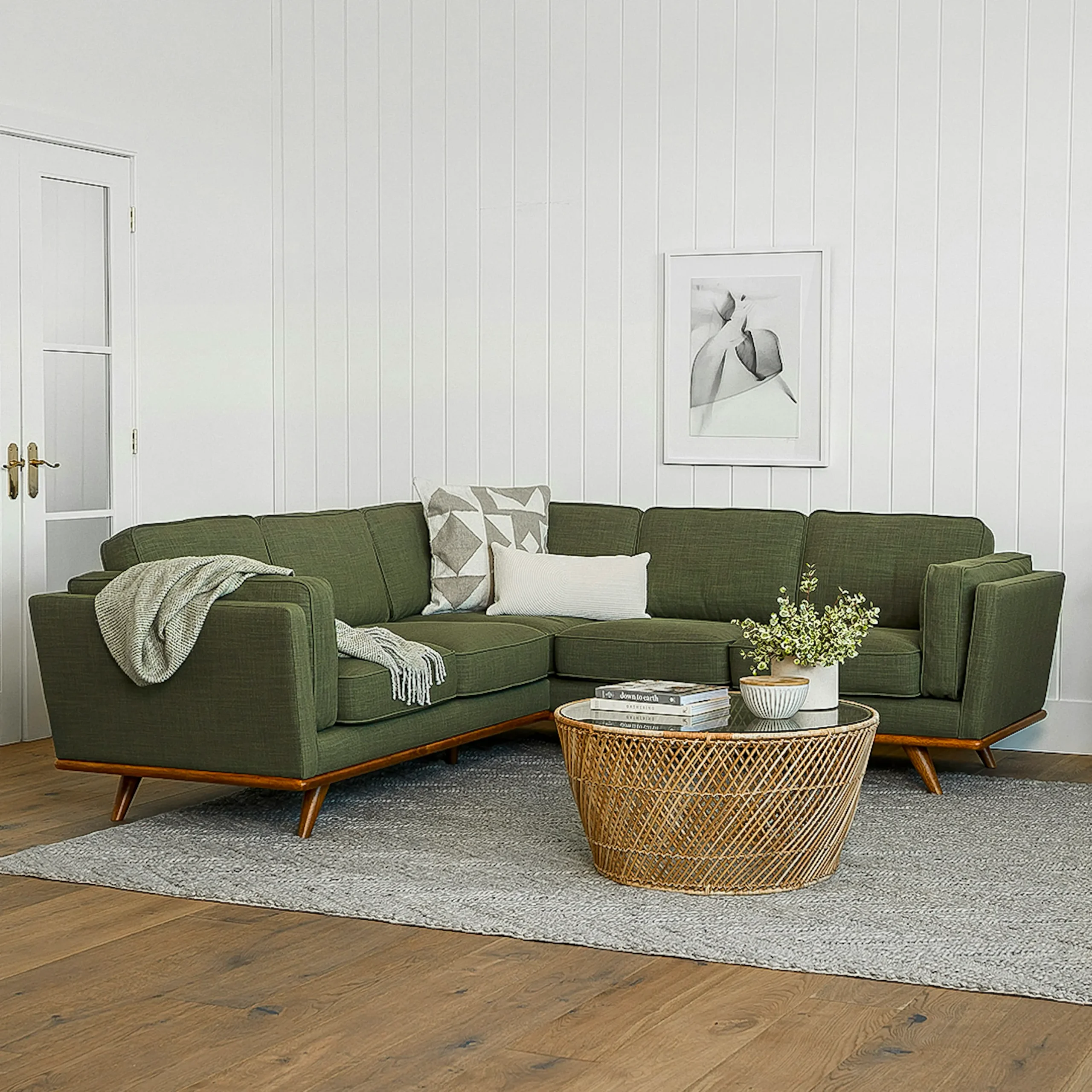 Timber 93_ Corner Sectional - Olio Green