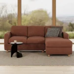 Vati 90.5_ Right Storage Sectional - Natural Oak and Napa Rust
