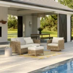 Robbi 67.25_ Outdoor Loveseat - Dravite Ivory
