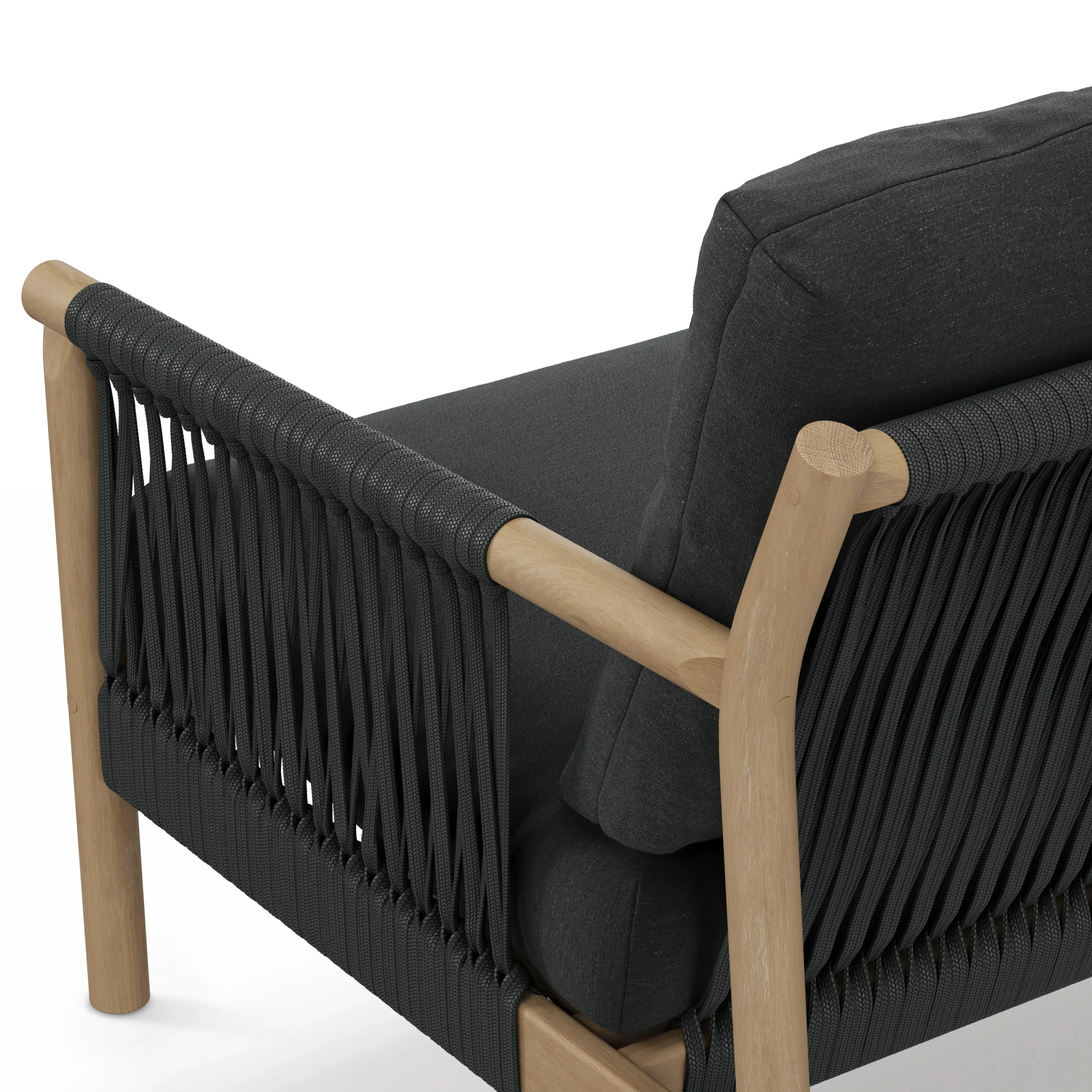 Rosa 80_ Outdoor Sofa - Dravite Black - Image 3