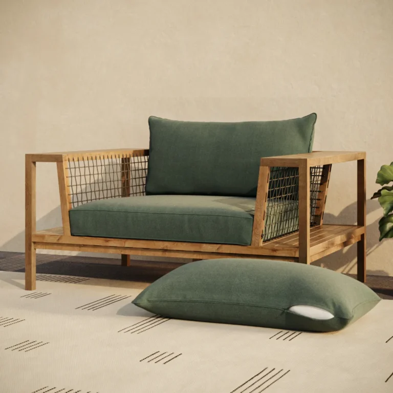 Callais Outdoor Lounge Chair Cushion Cover Set - Dravite Green