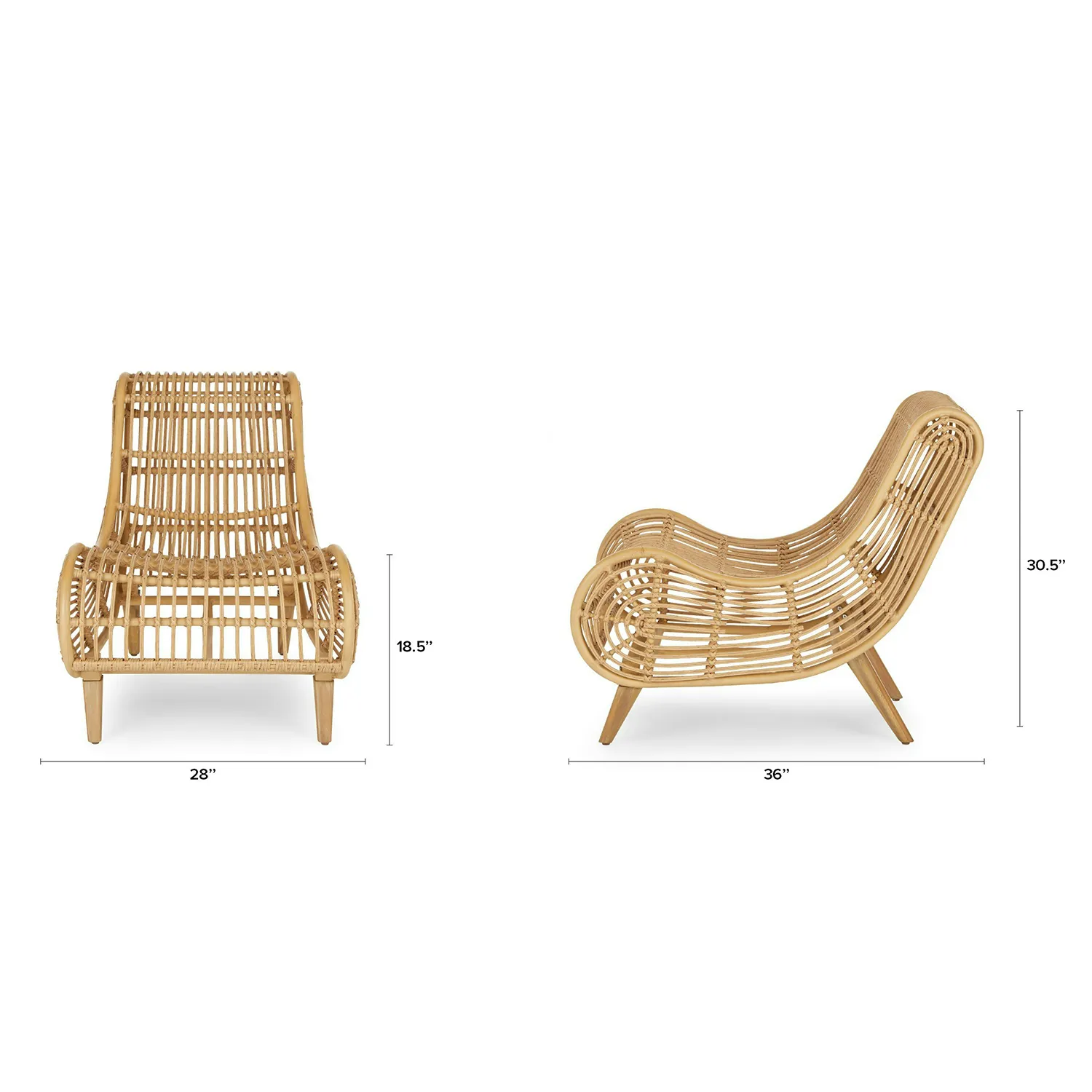 Calova 28_ Outdoor Lounge Chair - Resin Wicker - Image 2