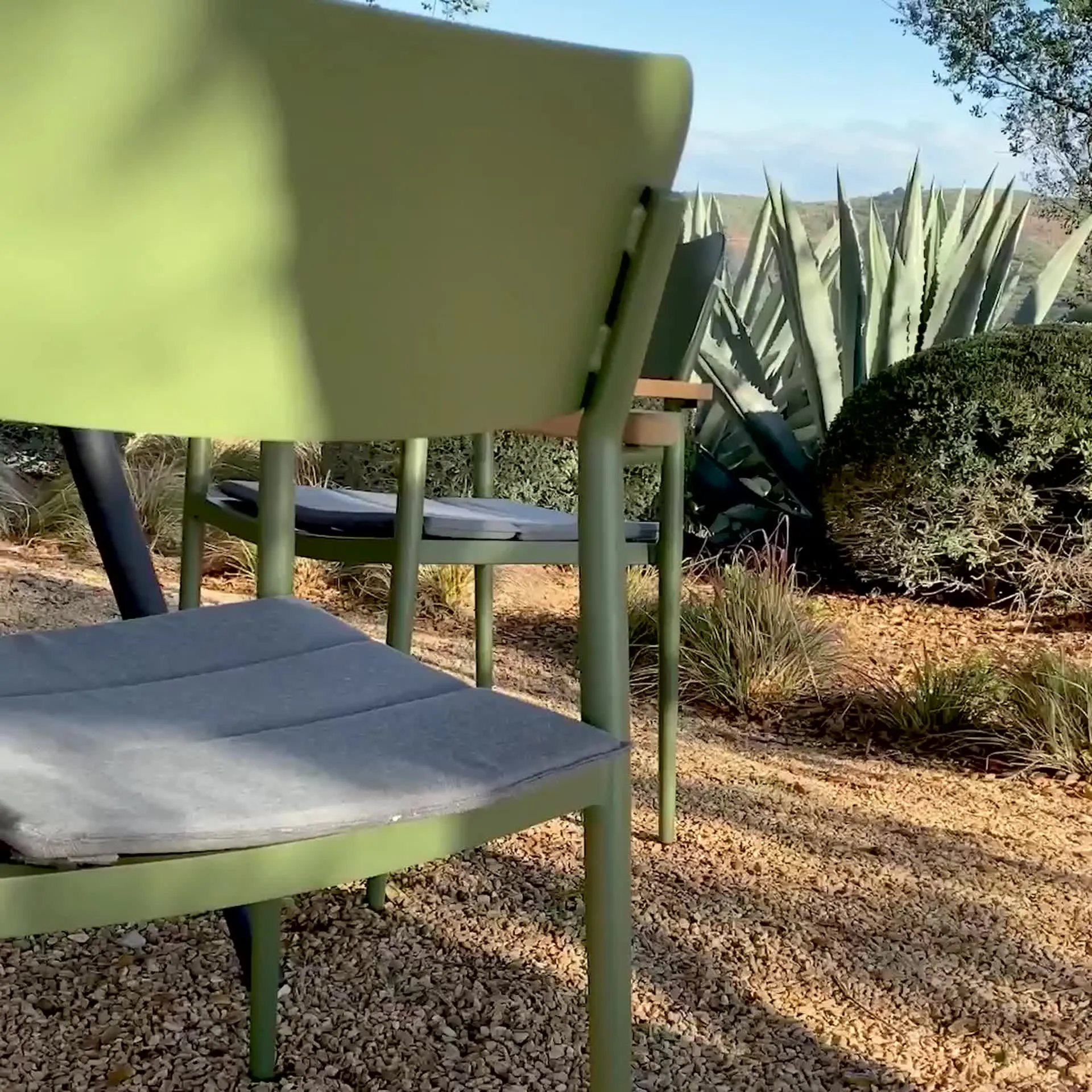 Elan Outdoor Stackable Dining Chair - Green - Image 8