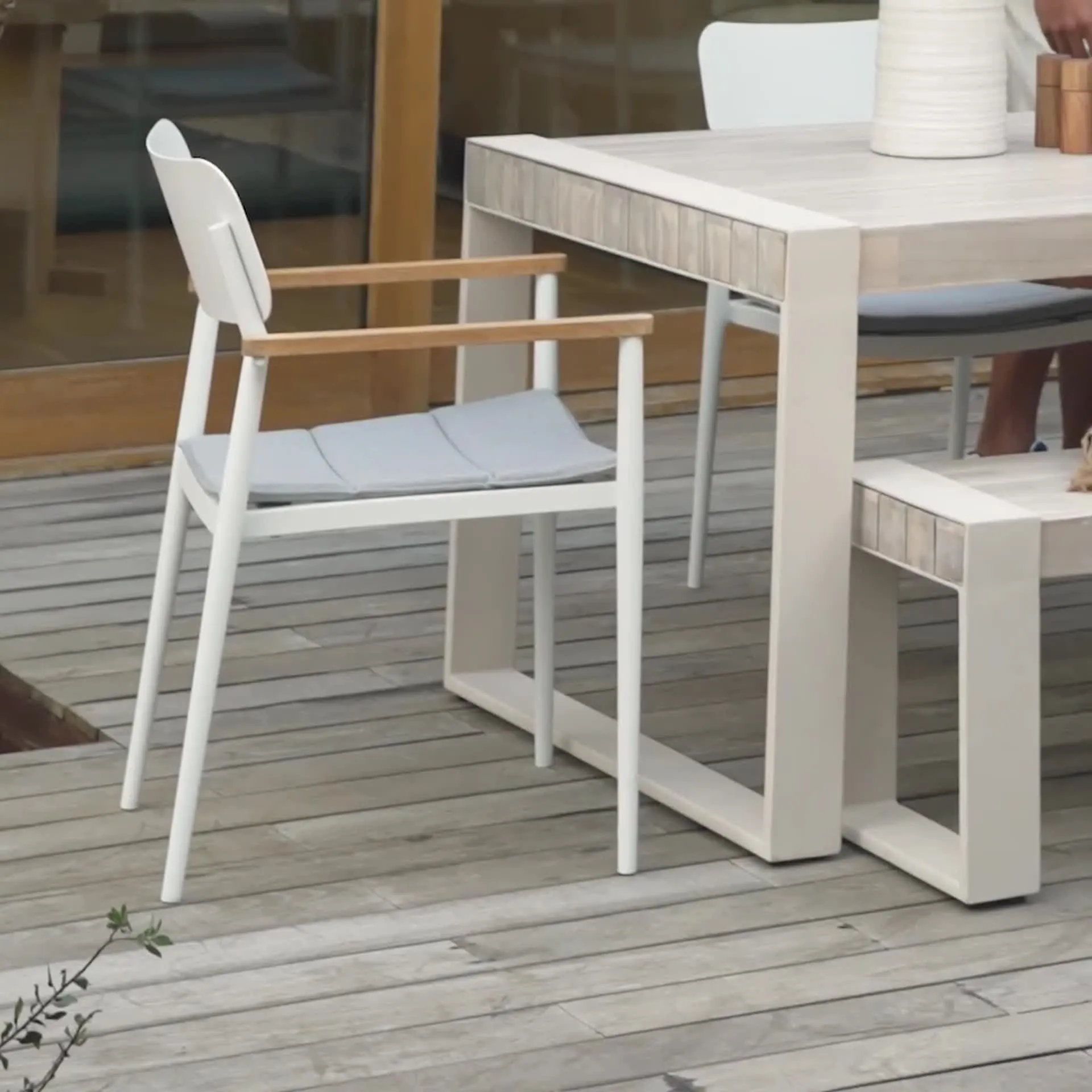 Elan Outdoor Stackable Dining Chair - White - Image 9