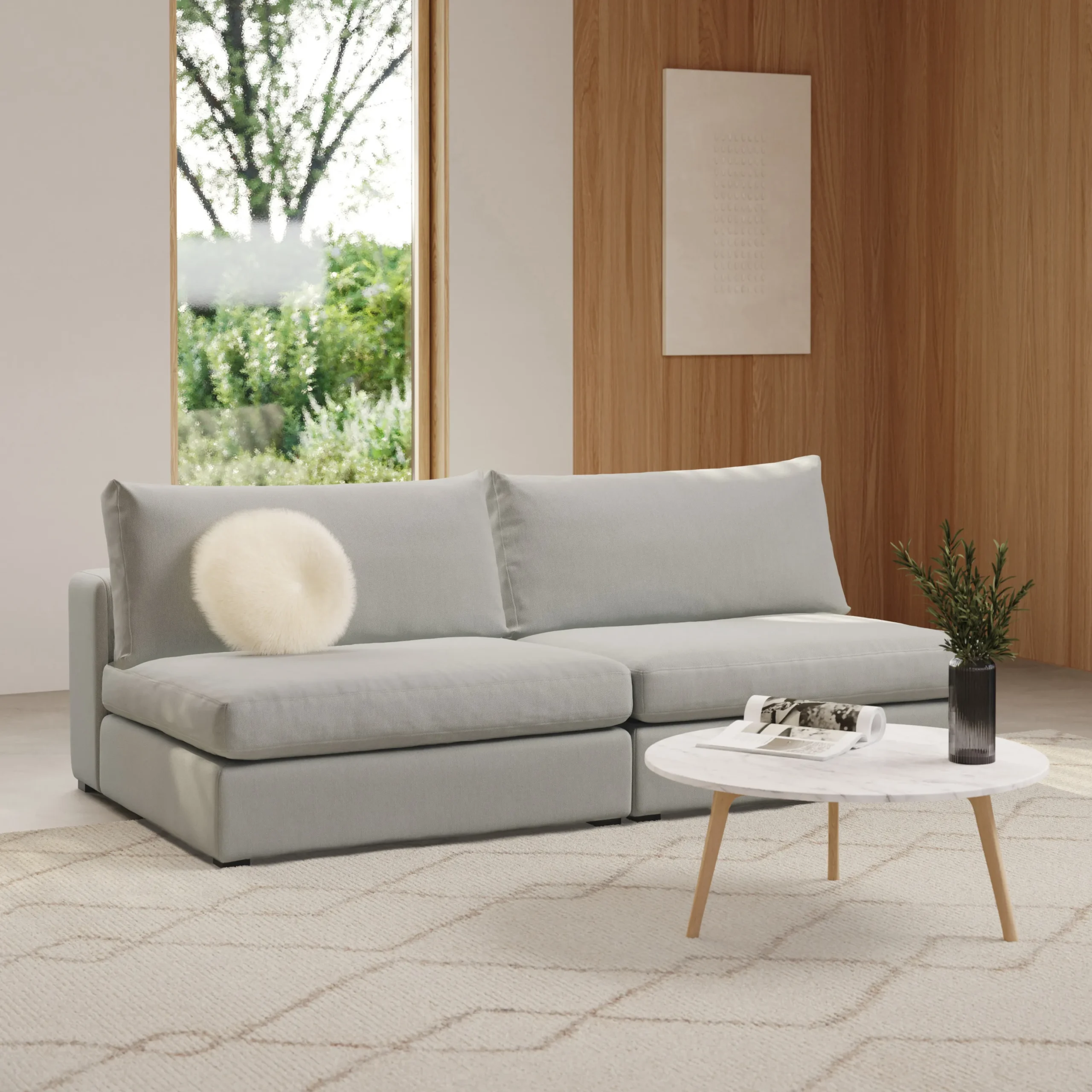 Beta 79_ Armless Modular Sofa - Welsh Gray