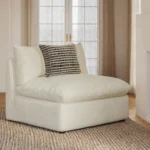 Leigh 39.5_ Armless Chair Module - Ivory Wool Bouclé