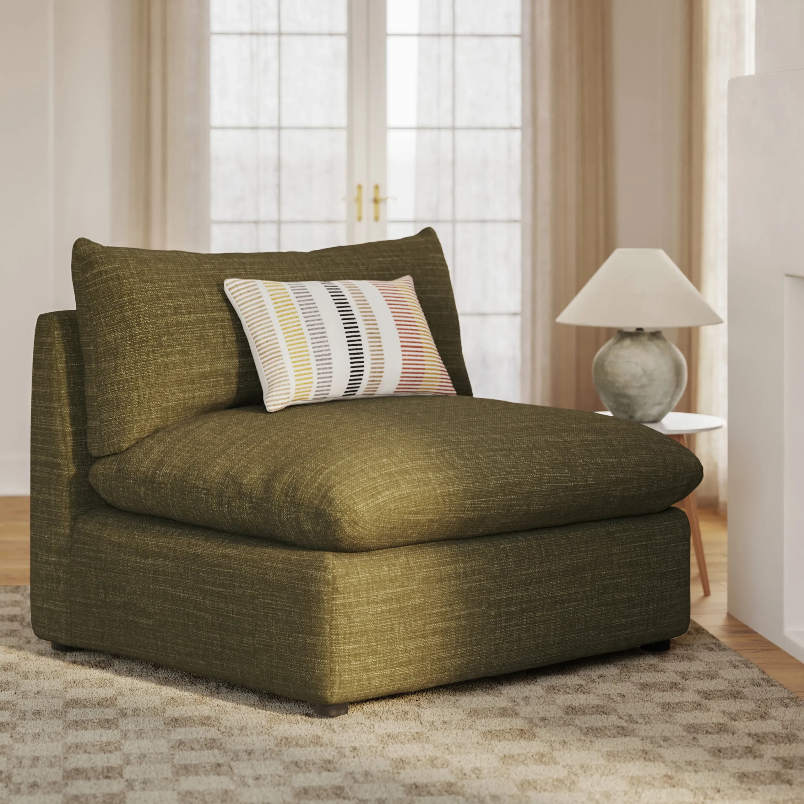 Leigh 39.5_ Armless Chair Module - Napa Moss