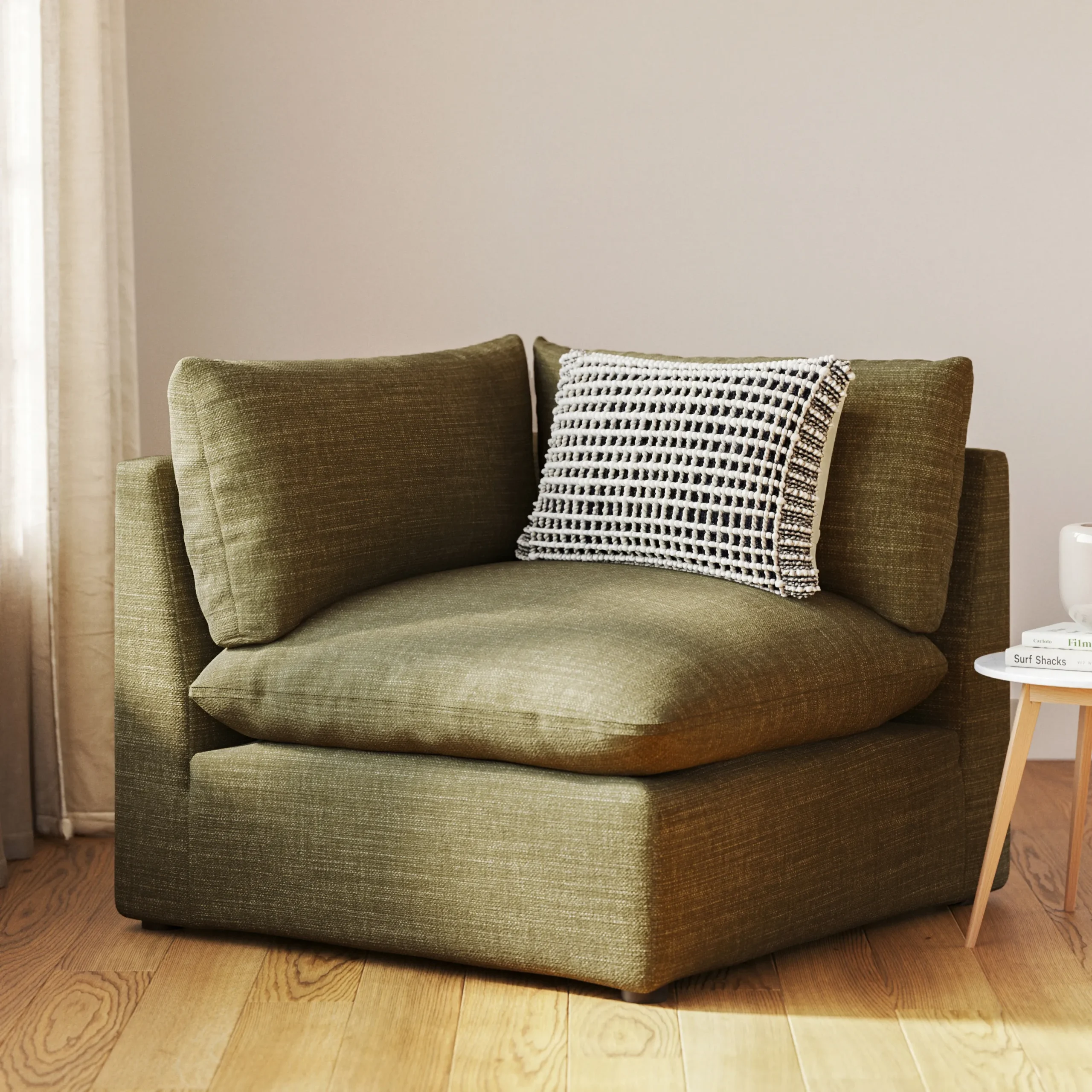Leigh 41_ Corner Chair Module - Napa Moss