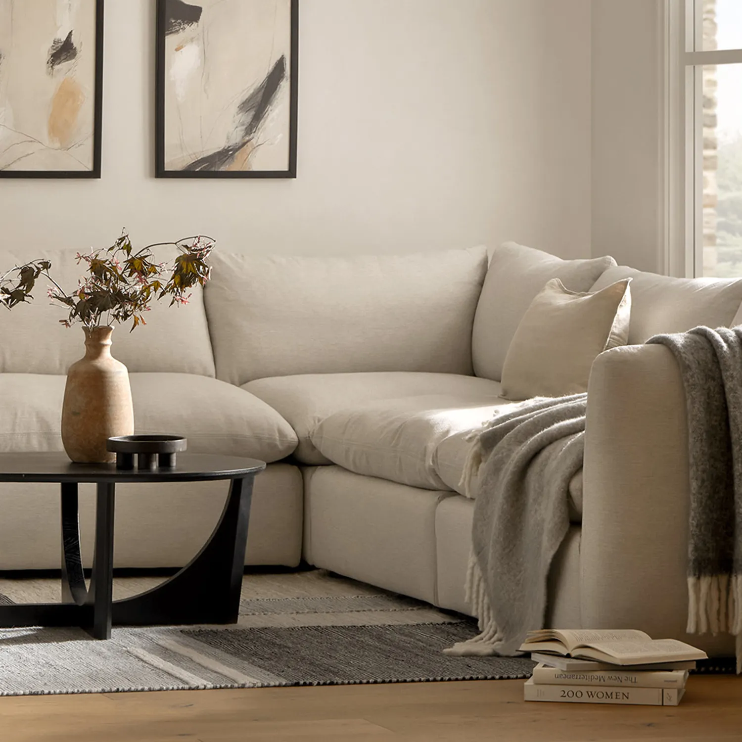 Leigh 41_ Corner Chair Module - Silver Ivory - Image 7
