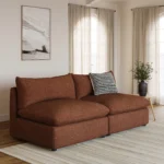 Leigh 79_ Armless Modular Sofa - Napa Rust