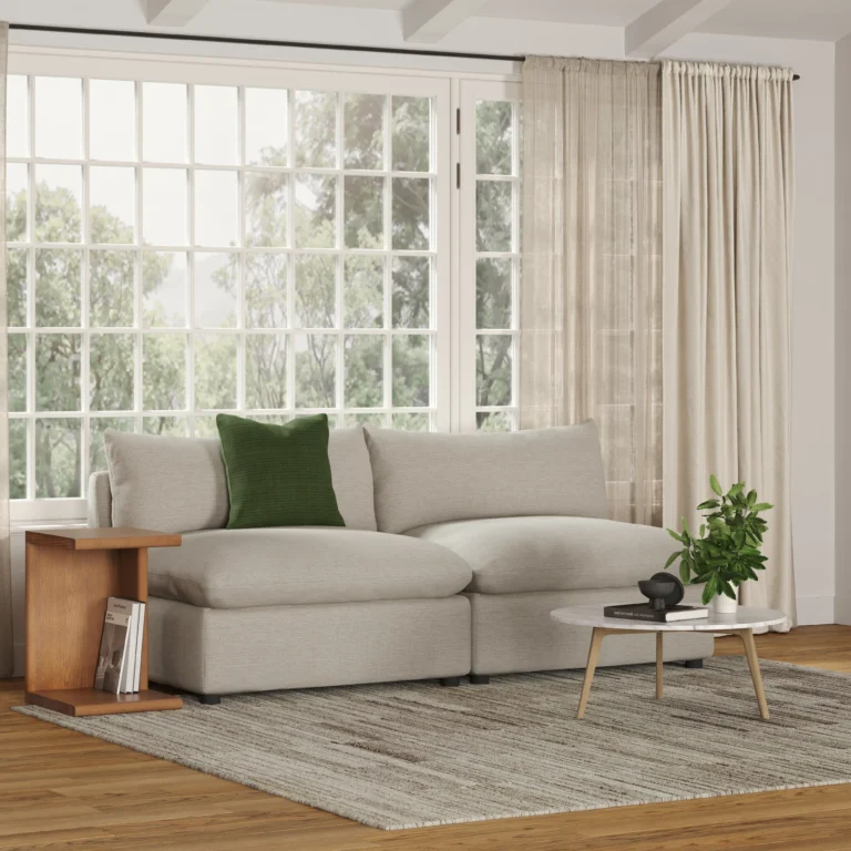 Leigh 79_ Armless Modular Sofa - Silver Ivory
