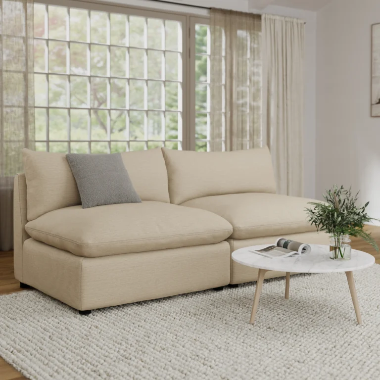 Leigh 79_ Armless Modular Sofa - Silver Taupe