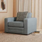 Riley 42_ Lounge Chair - Silver Light Blue
