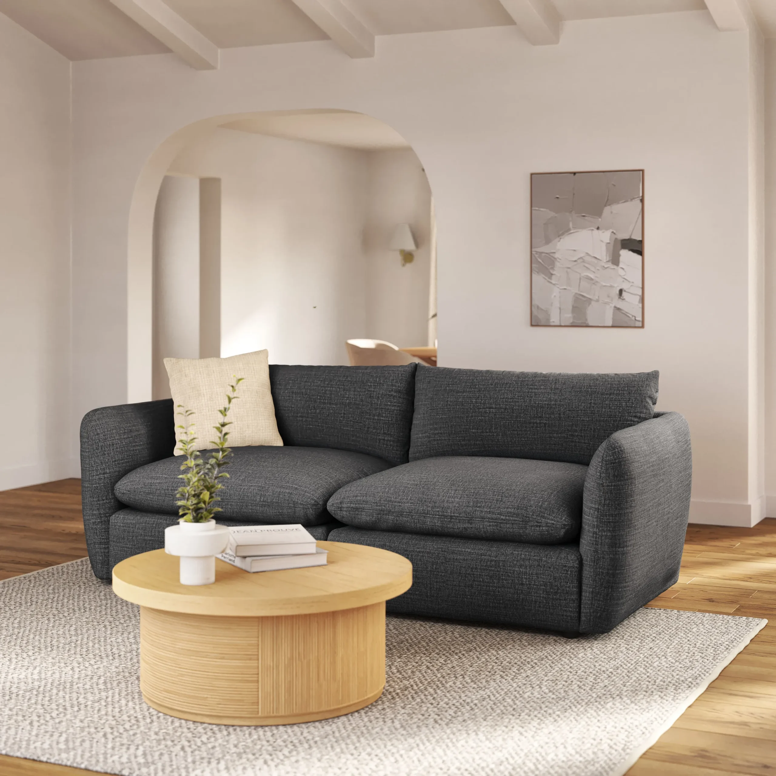 Leigh 92_ Modular Sofa - Napa Charcoal