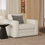 Riley 42_ Lounge Chair - Ivory Wool Bouclé