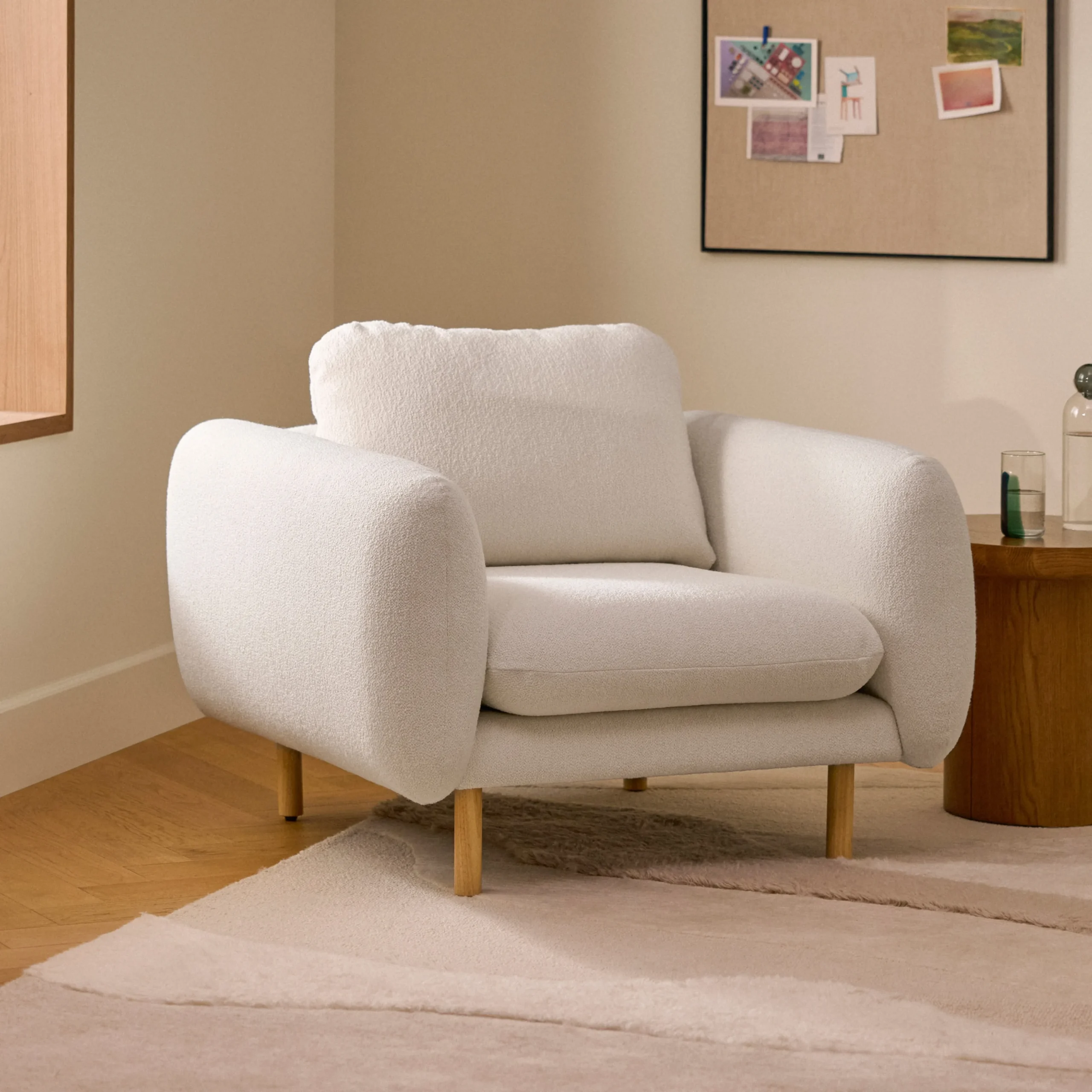 Sanders 37_ Lounge Chair - Ivory Wool Bouclé