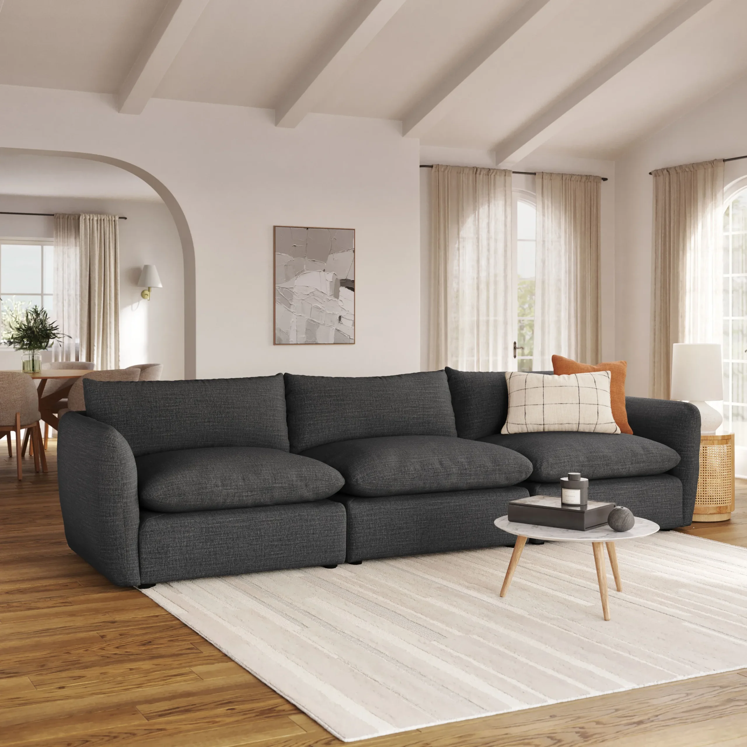 Leigh 131.5_ Modular Sofa - Napa Charcoal